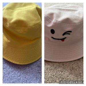 Reversible Yellow & White Bucket Hat